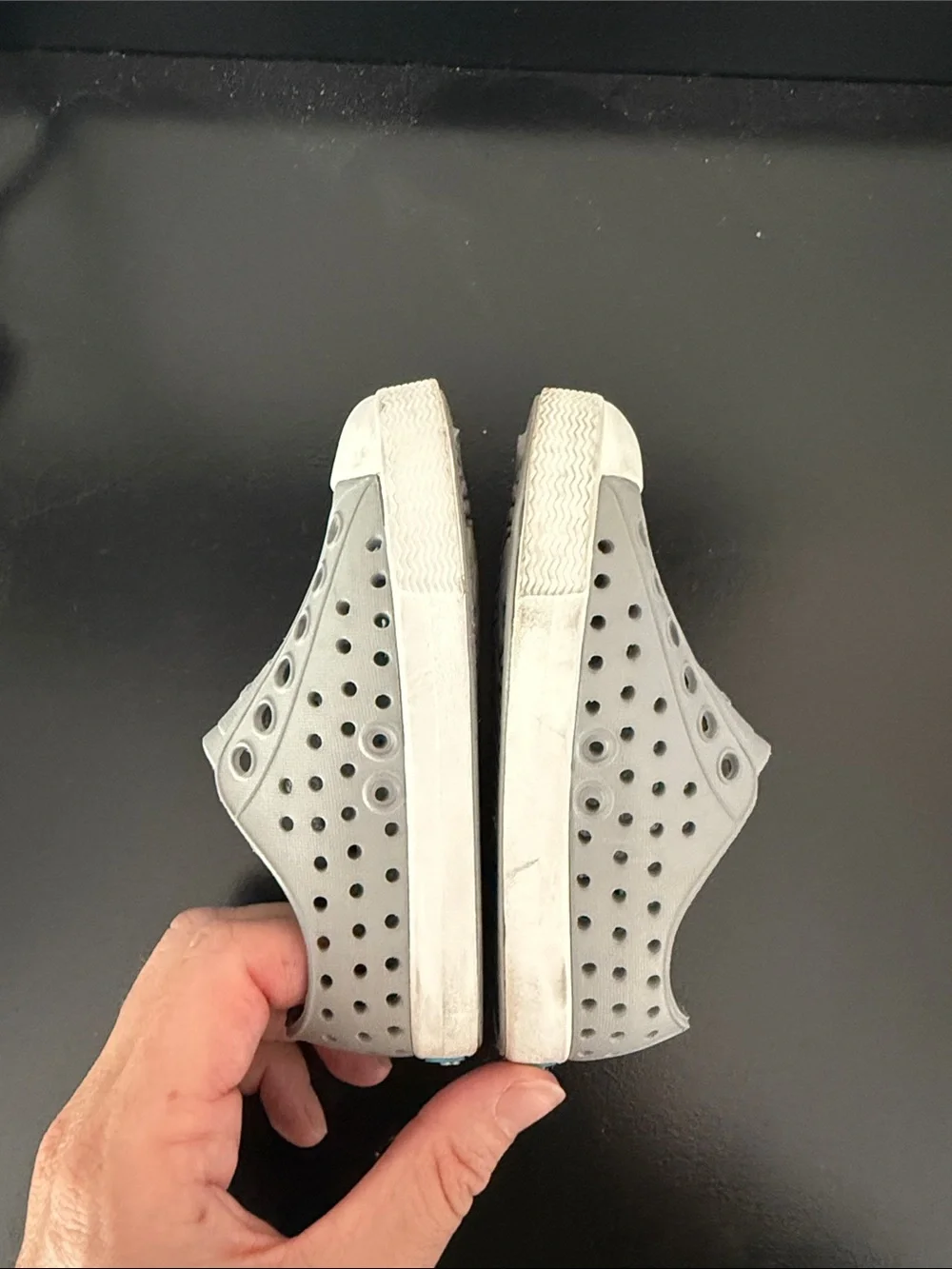Native Shoes Kids Slip-On Water Shoes - Light Gray and White